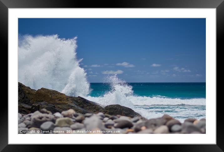 Crashing Waves Fuerteventura Framed Mounted Print by Janet Simmons
