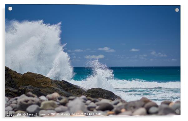 Crashing Waves Fuerteventura Acrylic by Janet Simmons