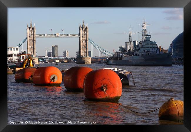 The River Thames, London, England  Framed Print by Aidan Moran