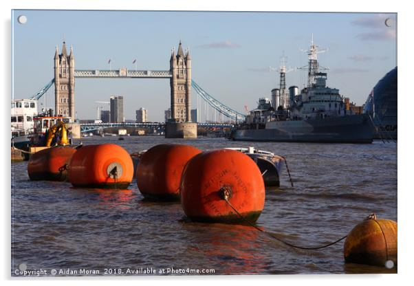 The River Thames, London, England  Acrylic by Aidan Moran