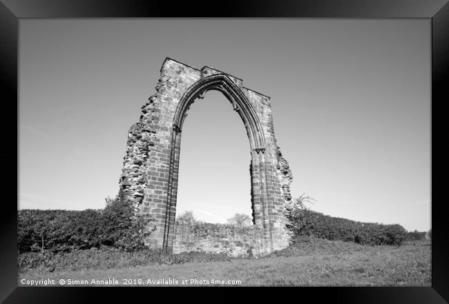 Dale Abbey Arch Framed Print by Simon Annable