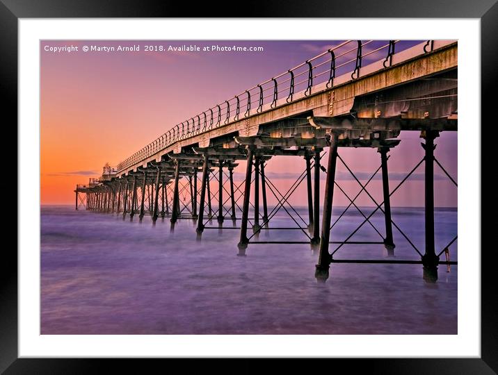 Satburn Pier Sunset Framed Mounted Print by Martyn Arnold