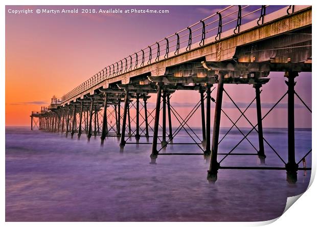 Satburn Pier Sunset Print by Martyn Arnold