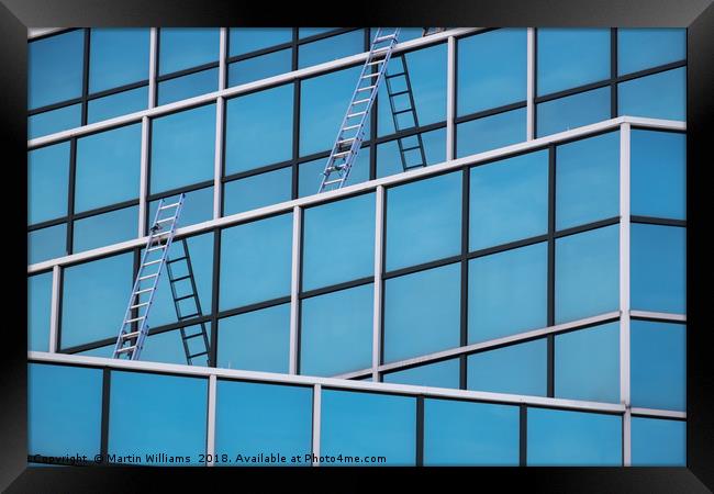 Windows and Ladders Framed Print by Martin Williams