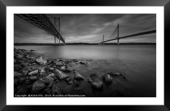 North Queensferry Bridges Framed Mounted Print by Angela H