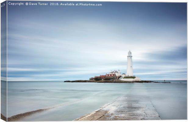 St. Mary's Lighthouse, Tyne and Wear Canvas Print by Dave Turner