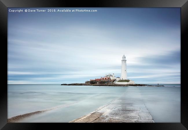 St. Mary's Lighthouse, Tyne and Wear Framed Print by Dave Turner
