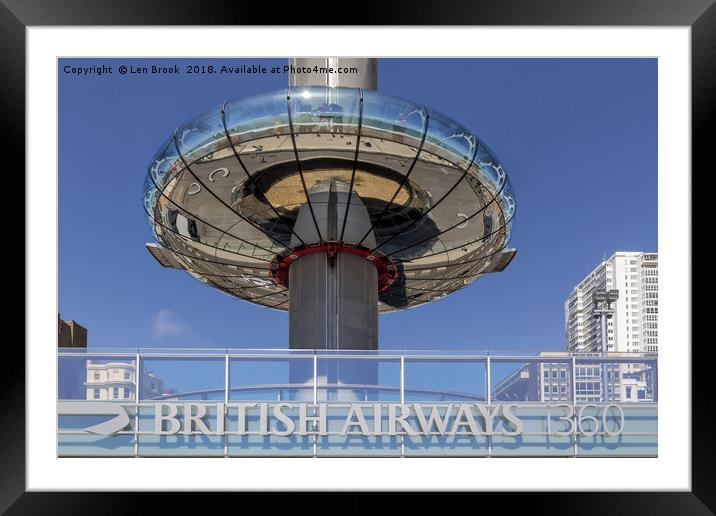 Brighton British Airways i360 Framed Mounted Print by Len Brook