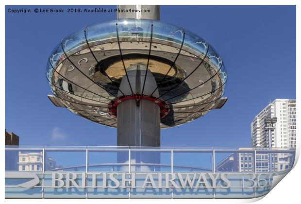 Brighton British Airways i360 Print by Len Brook