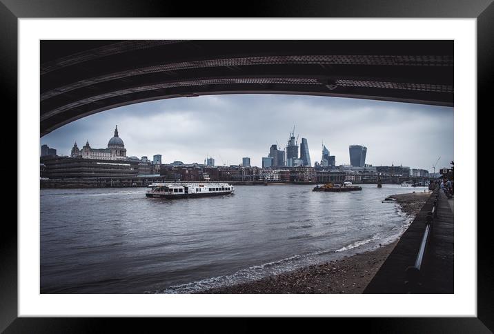London Skyline by the Thames Framed Mounted Print by Adam Payne