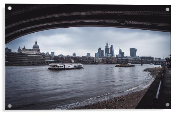 London Skyline by the Thames Acrylic by Adam Payne