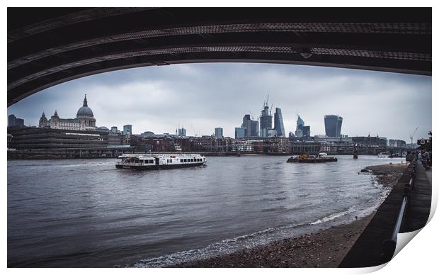 London Skyline by the Thames Print by Adam Payne