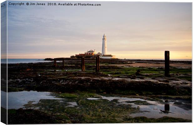 Sunrise at St. Mary's Island Canvas Print by Jim Jones