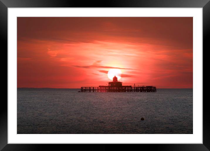Herne Bay Sunset Framed Mounted Print by Ian Hufton