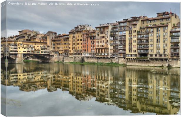The river Arno Florence Canvas Print by Diana Mower