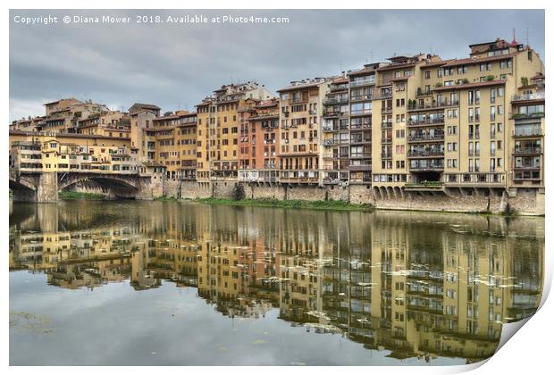 The river Arno Florence Print by Diana Mower
