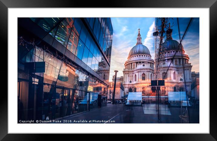 St Paul Cathedral At Sunset Framed Mounted Print by Dominik Piska