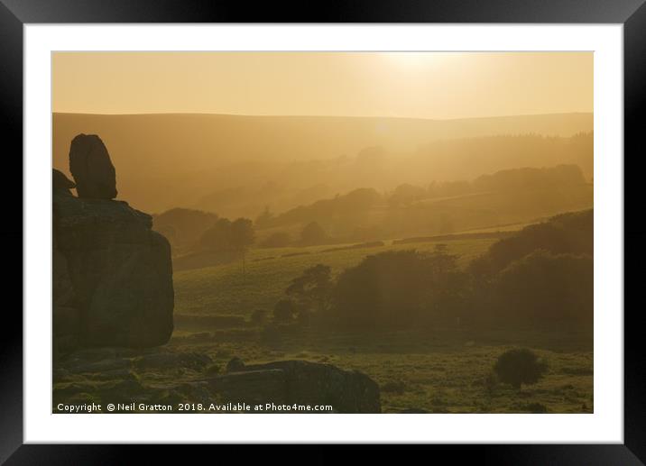 Evening on Hound Tor Framed Mounted Print by Nymm Gratton