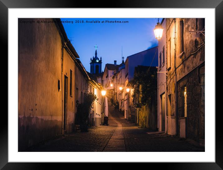 Narrow Portuguese Street Framed Mounted Print by Alexandre Rotenberg