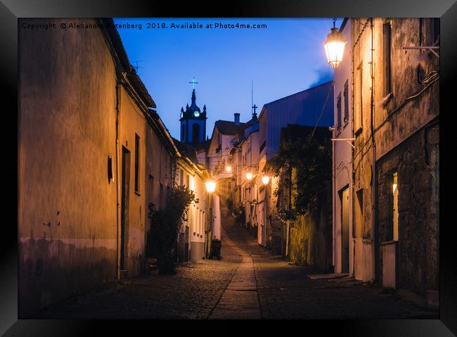 Narrow Portuguese Street Framed Print by Alexandre Rotenberg