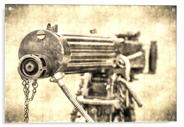 Vickers Machine Gun Vintage Acrylic by David Pyatt