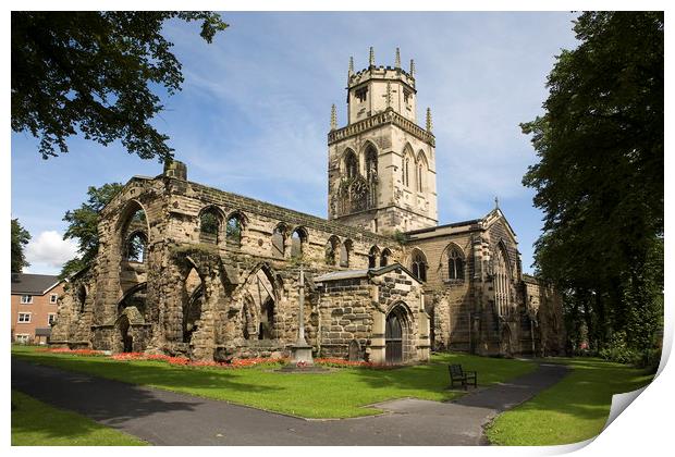 All Saints church Pontefract Print by William A Dobson