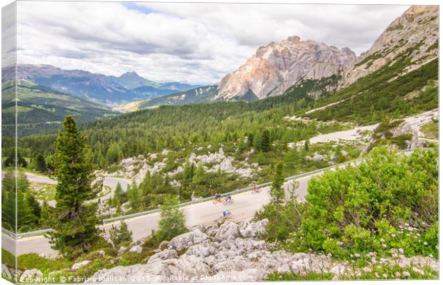 Landscape Dolomites Cycling Alta Badia Trentino Al Canvas Print by Fabrizio Malisan
