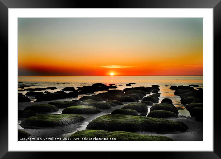 Old Hunstanton (North Norfolk Coast, UK) sunset. Framed Mounted Print by Glyn Williams
