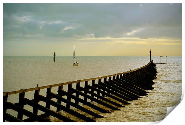 Sailing Into Littlehampton Harbour Print by graham young