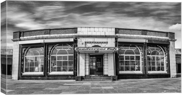 The Rendezvous Cafe in Mono Canvas Print by Naylor's Photography