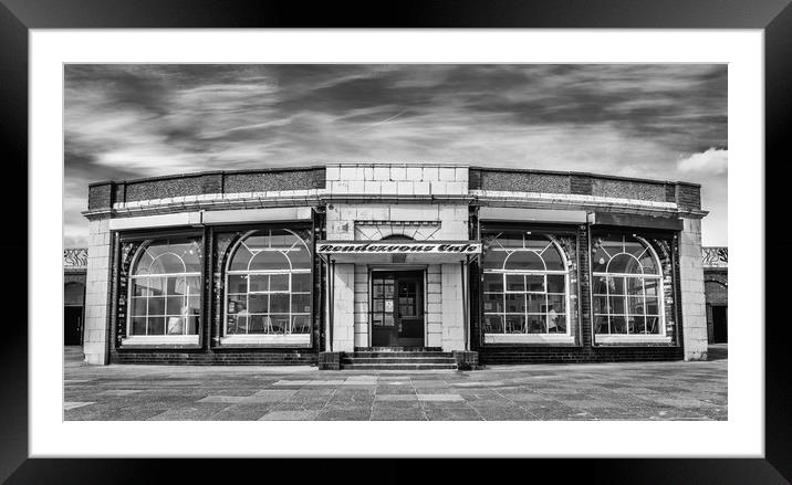 The Rendezvous Cafe in Mono Framed Mounted Print by Naylor's Photography