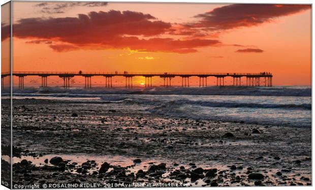 "Solstice Sunset at Saltburn Pier" Canvas Print by ROS RIDLEY