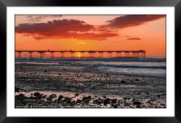 "Solstice Sunset at Saltburn Pier" Framed Mounted Print by ROS RIDLEY