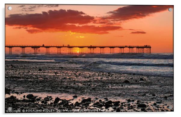 "Solstice Sunset at Saltburn Pier" Acrylic by ROS RIDLEY