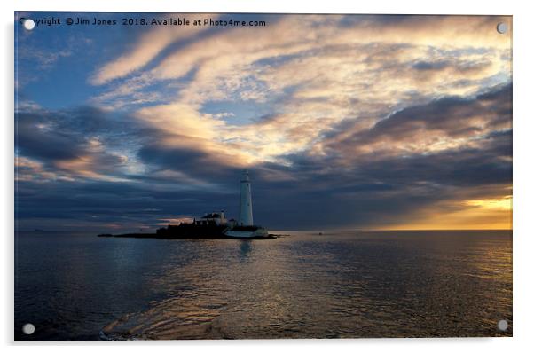 Sunrise at St Mary's Island Acrylic by Jim Jones