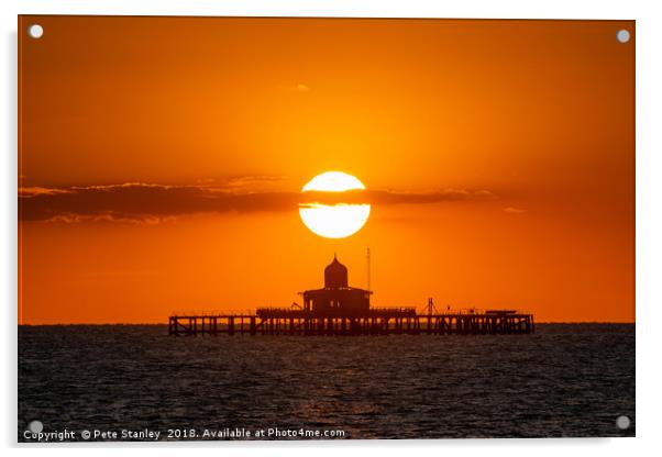 Herne Bay Sunset Acrylic by Pete Stanley 