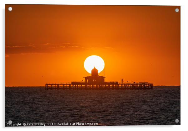 Herne Bay Sunset Acrylic by Pete Stanley 