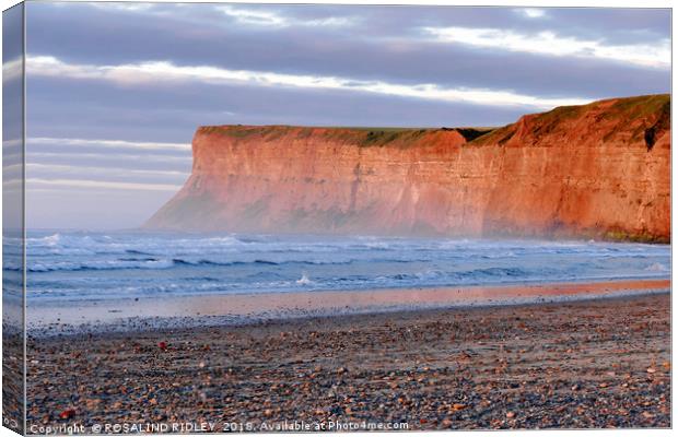 "Sunset at Huntcliff  Saltburn" Canvas Print by ROS RIDLEY