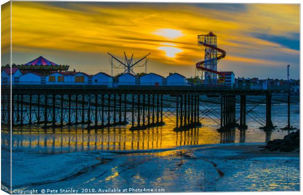 Herne Bay Pier Sunset Canvas Print by Pete Stanley 
