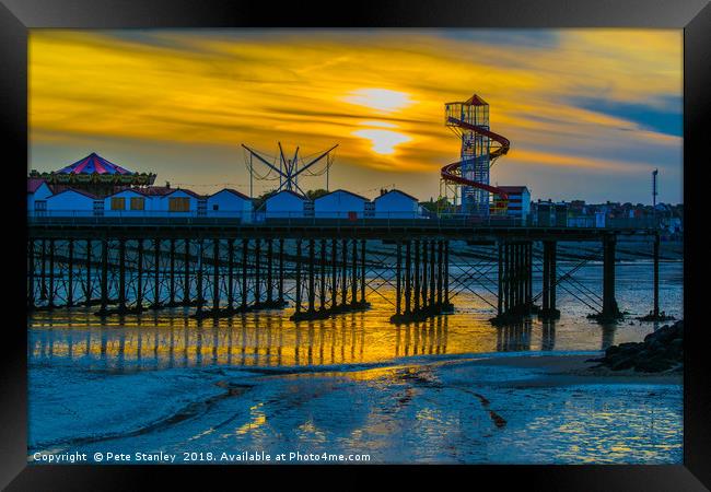 Herne Bay Pier Sunset Framed Print by Pete Stanley 