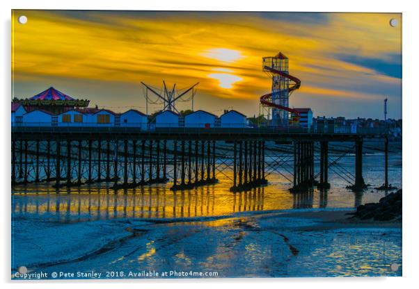 Herne Bay Pier Sunset Acrylic by Pete Stanley 