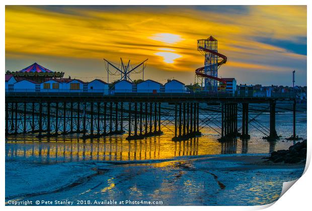 Herne Bay Pier Sunset Print by Pete Stanley 