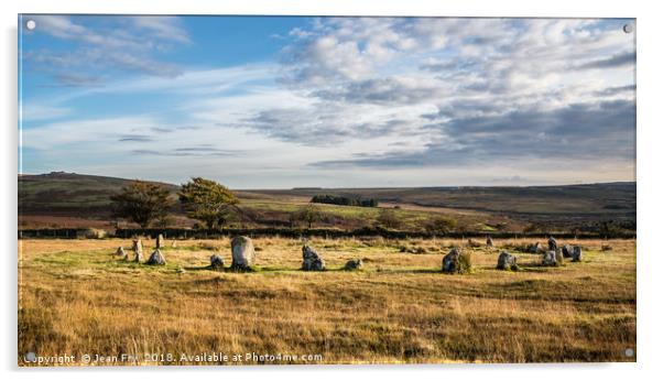 Brisworthy Stone Circle on Dartmoor. Acrylic by Jean Fry
