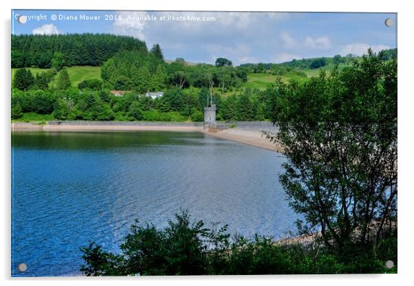 Llwyn-on Reservoir  Acrylic by Diana Mower