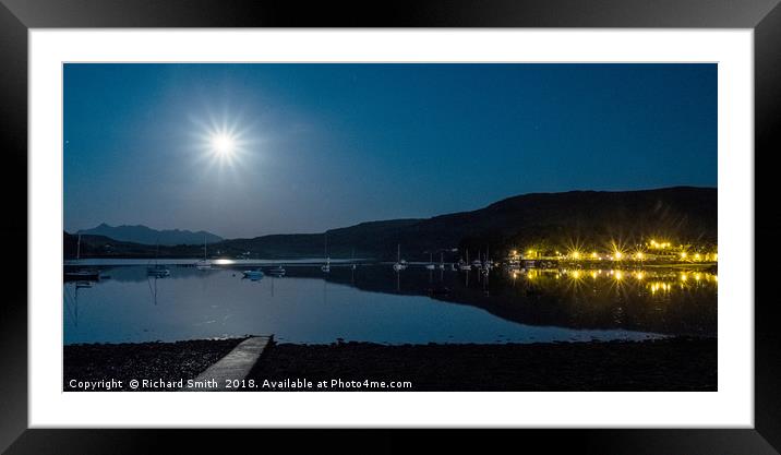 A full moon over Loch Framed Mounted Print by Richard Smith