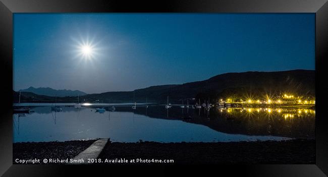 A full moon over Loch Framed Print by Richard Smith