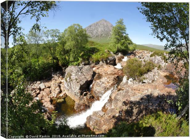 Buachaille Etive Mor falls on the River Coupall ,  Canvas Print by Photogold Prints