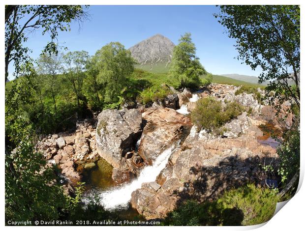 Buachaille Etive Mor falls on the River Coupall ,  Print by Photogold Prints