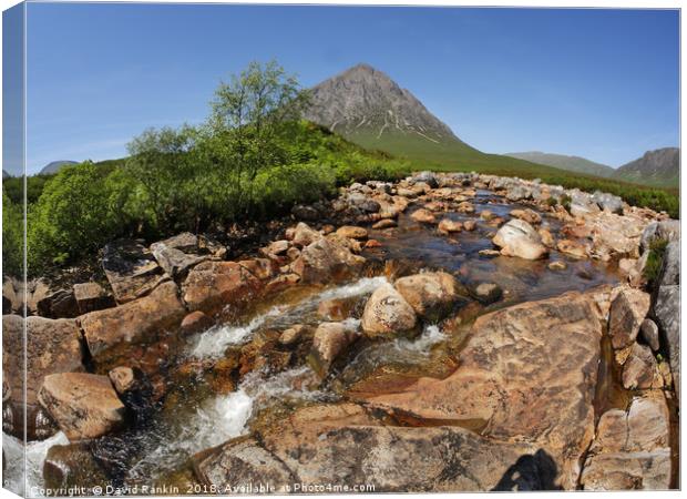 Buachaille Etive Mor falls on the River Coupall ,  Canvas Print by Photogold Prints