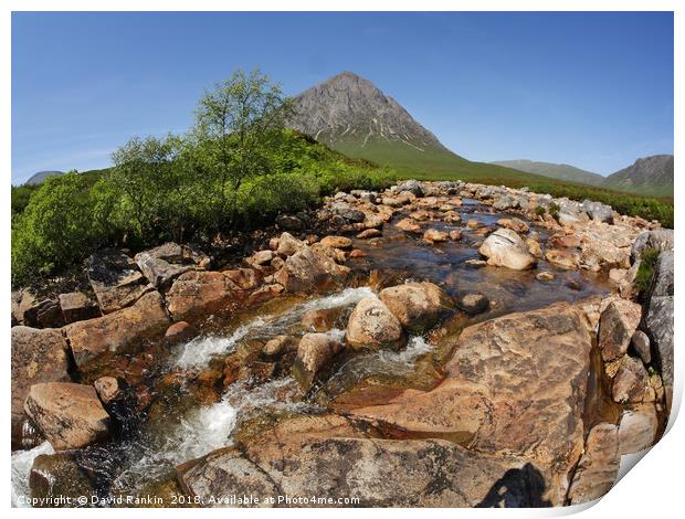Buachaille Etive Mor falls on the River Coupall ,  Print by Photogold Prints